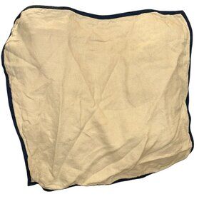 Ralph Lauren 100% Linen cream blue piping trim 26x23 EURO sham pillow cover